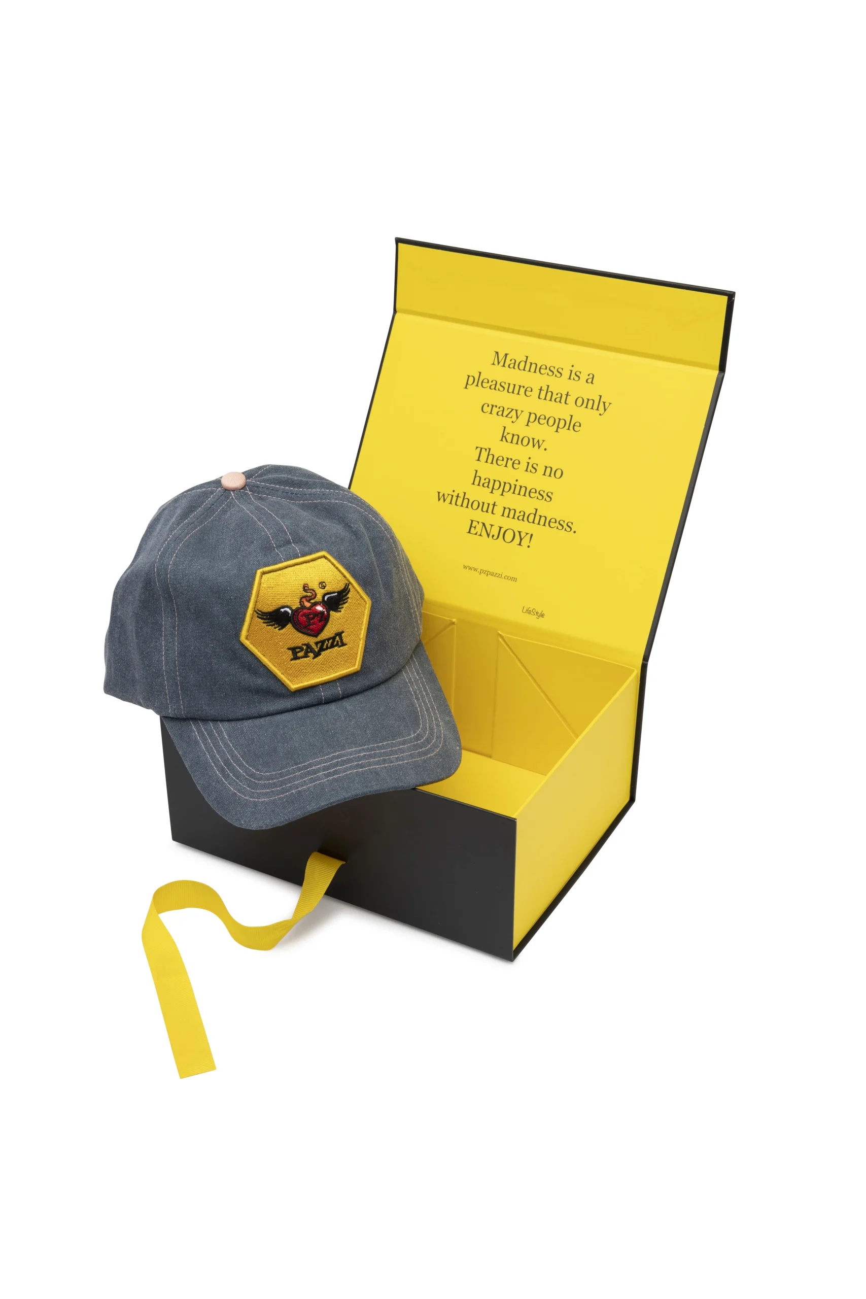 Gorras vintage azul marino rosa coral con logo bordado en 3D hexagonal amarillo - PzPazzi (4)