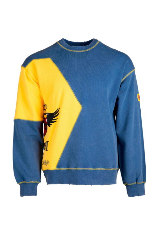 sudadera vintage azul marino con logotipo hexagonal - Pz PAZZI 4