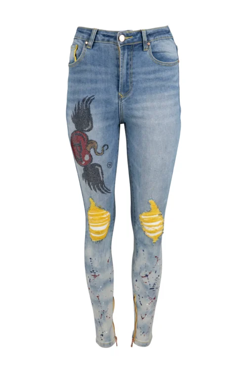 Vaqueros skinny Logo pedrería brillante - Pz Pazzi