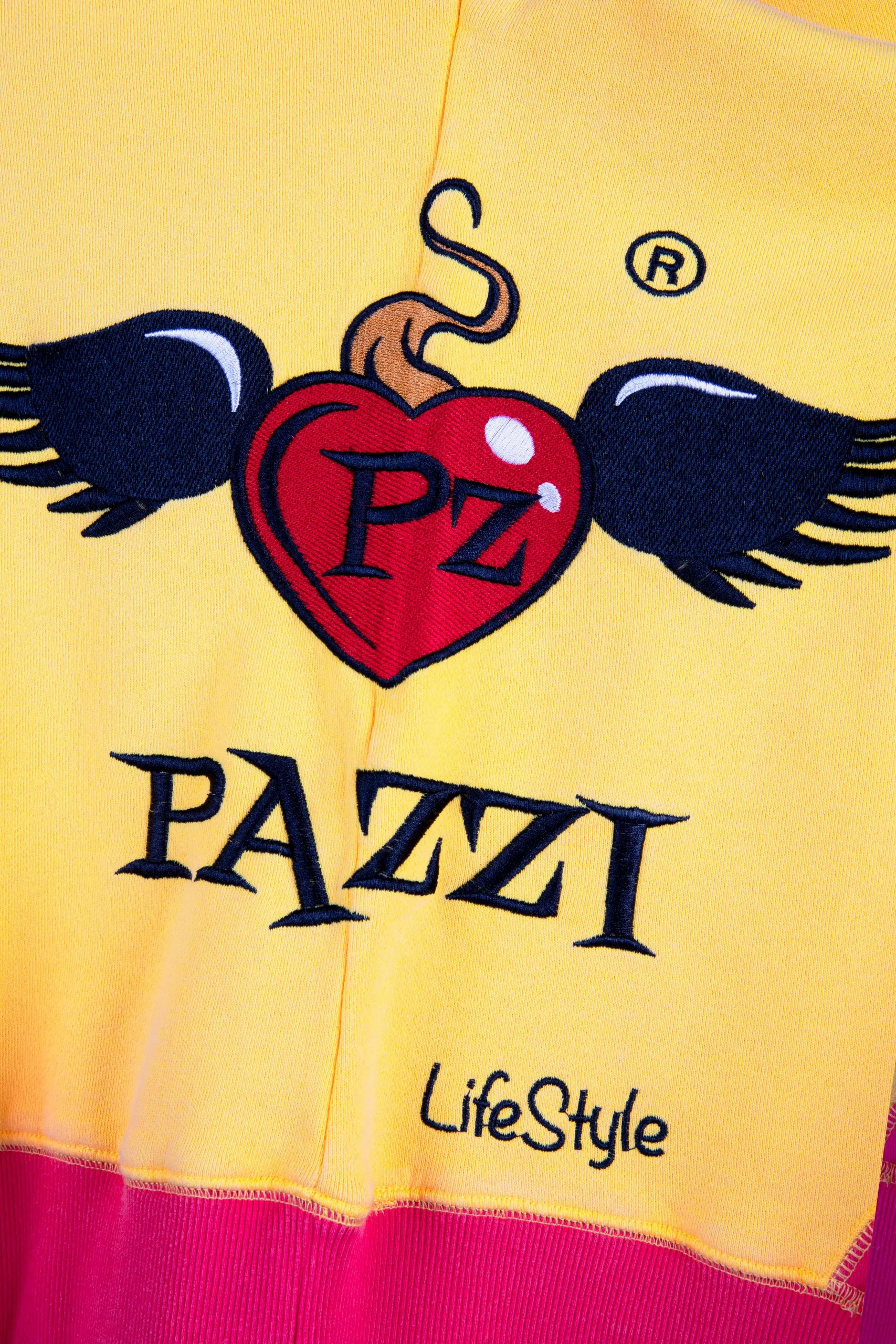 Sudadera vintage fucsia con logotipo hexagonal - Pz Pazzi (1)