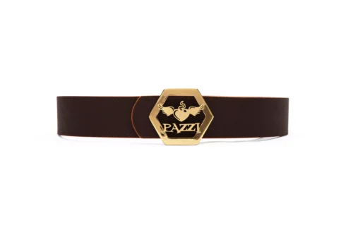 Cinturón cuero genuino, marrón chocolate naranja - PZ PAZZI (1)