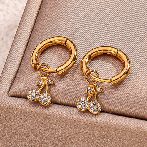 Pendientes de aro cerezas